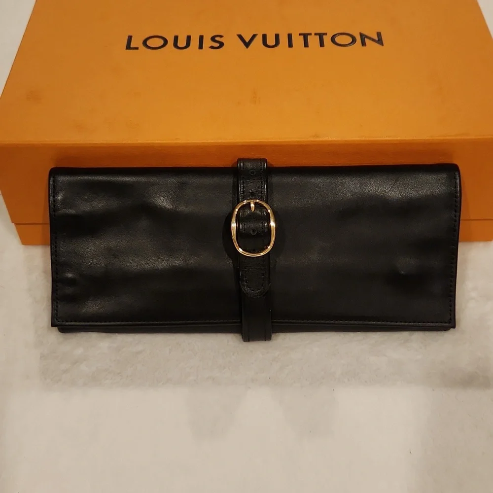 Livingstone London Black Leather Jewelry Roll - Picture 1 of 6